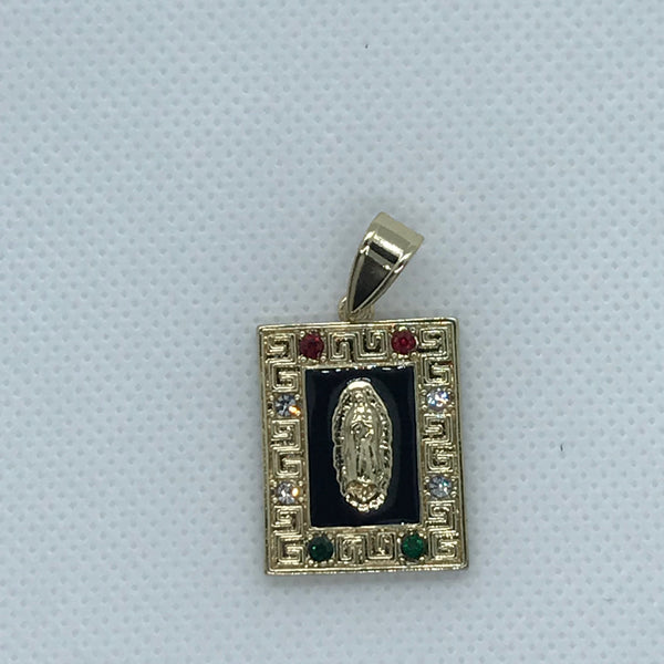 24K Gold Plated Our Lady of Guadalupe Pendant Virgen De Guadalupe Medalla Oro Laminado