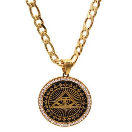 Eye of Providence - Eye Pyramid Pendant with Necklace (Stainless Steel)