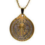 St Benedict Pendant with Necklace (Stainless Steel)