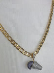Lean Cup Iced Out Pendant with Necklace (14K Gold Finish)