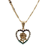 Rose in Heart Necklace (24K Gold Filled)