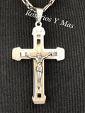 Cross with 24" Necklace (24K White Gold Plated)