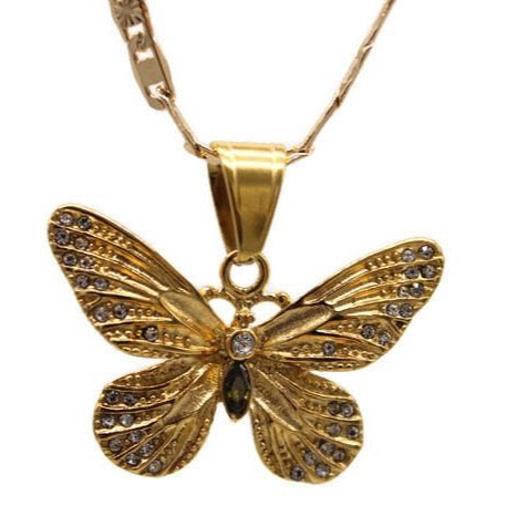 Butterfly Pendant with Necklace (24K Gold Filled)