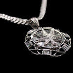 Large Round Weed with Necklace (Solid.925 Silver)