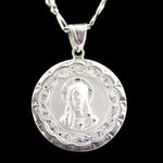 Our Lady of Guadalupe & Sacred Heart of Jesus with Necklace (Solid.925 Silver)