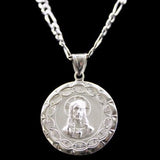 Our Lady of Guadalupe & Sacred Heart of Jesus with Necklace (Solid.925 Silver)