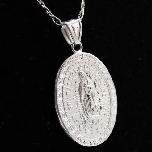 Our Lady of Guadalupe with Necklace (Solid.925 Silver)