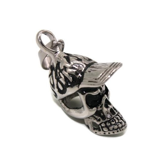 Skull with Hat Necklace (Stainless Steel)