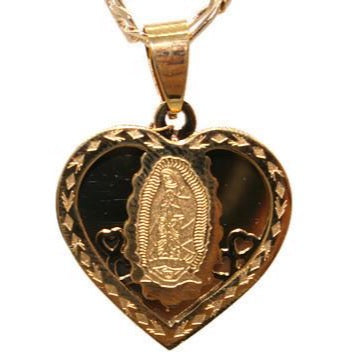 Our Lady of Guadalupe Heart Necklace (24K Gold Filled)
