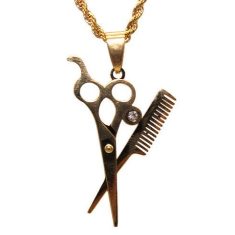 Scissors Comb Necklace (24K Gold Filled)