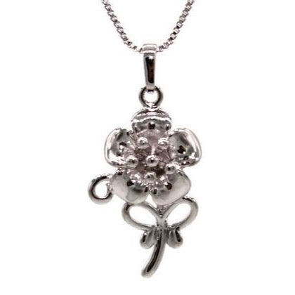 Flower Necklace (24K White Gold Filled)