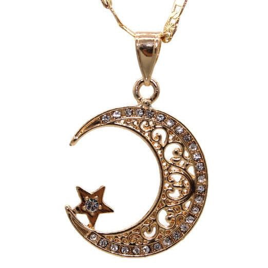 Moon Star Necklace (24K Gold Filled)