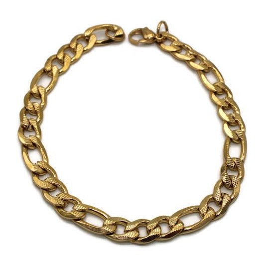 Figaro Bracelet (24K Gold Filled)