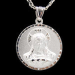 Our Lady of Guadalupe and Sacred Heart of Jesus with Necklace (Solid.925 Silver)