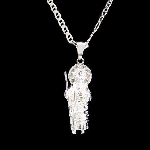 St Jude with Necklace (Solid.925 Silver)