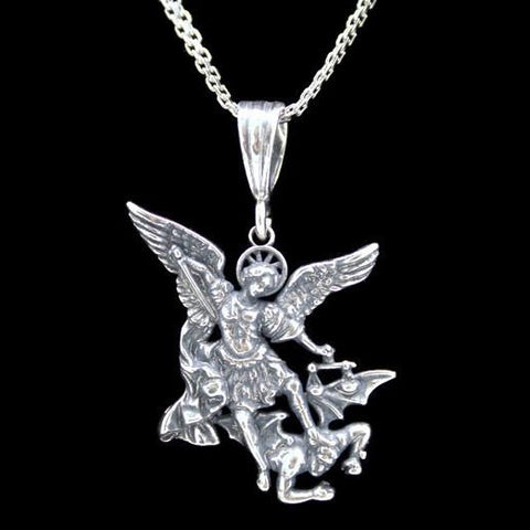 St Michael Archangel with Necklace (Solid.925 Silver)