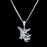 St Michael Archangel with Necklace (Solid.925 Silver)