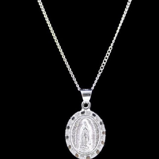 Our Lady of Guadalupe with Necklace (Solid.925 Silver)