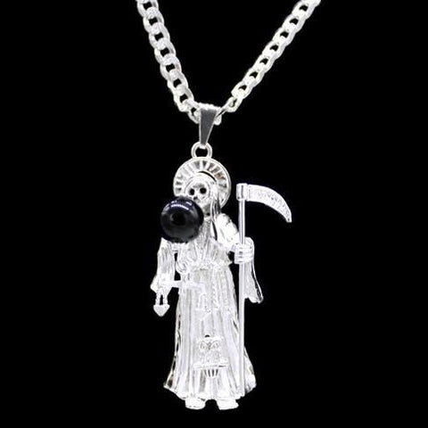 Santa Muerte with Necklace (Solid.925 Silver)