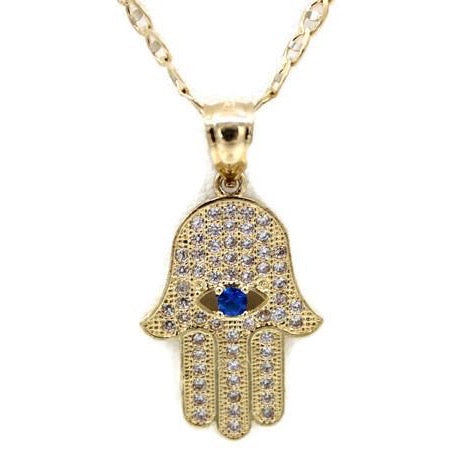 Evil Eye Hamsa Hand - 14K Solid Gold