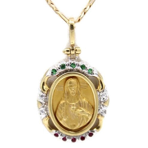 Sacred Heart of Jesus - 14K Solid Gold