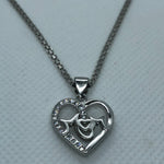 Mom Heart with 18" Necklace (.925 PURE SILVER)