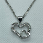 Hearts with 18" Necklace (.925 PURE SILVER)