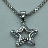 Star with 18" Necklace (.925 PURE SILVER)