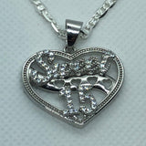Quinceanera with 22" Necklace (.925 PURE SILVER)