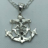 Jesus Christ Anchor with 24" Necklace (.925 PURE SILVER)
