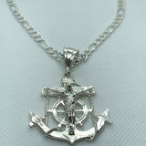 Jesus Christ Anchor with 24" Necklace (.925 PURE SILVER)