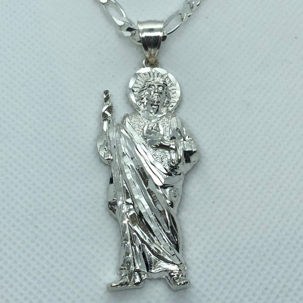 St Jude with 24" Necklace (.925 PURE SILVER)