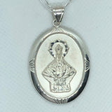 Virgen Del Rosario with 24" Figaro Necklace (.925 PURE SILVER)