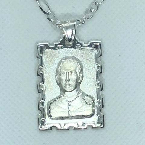 Santo Toribio with 24" Figaro Necklace (.925 PURE SILVER)