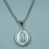 Our Lady of Guadalupe with 22" Necklace (.925 PURE SILVER)