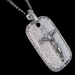 Cross Dog Tag Solid.925 Silver)