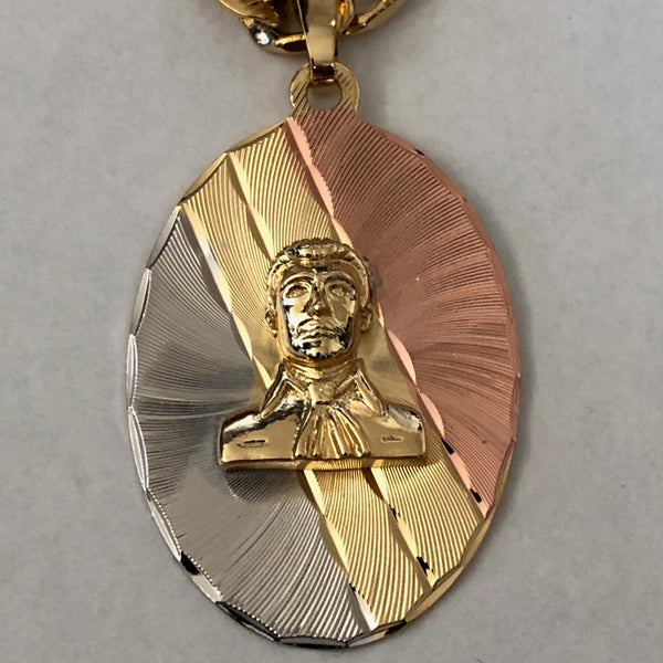 Jesus Malverde with 26" Necklace - Malverde con Cadena de 26" (24K Gold Filled)