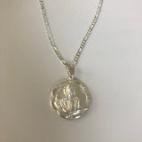 St Jude with 22" Figaro Necklace (.925 PURE SILVER)