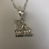 Los Angeles Dodgers with 22" Figaro Necklace (.925 PURE SILVER)
