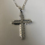 Cross with 22" Figaro Necklace (.925 PURE SILVER)