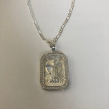 Our Lady of Guadalupe with 22" Figaro Necklace (.925 PURE SILVER)