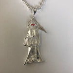 Santa Muerte with 26" Rope Necklace (.925 PURE SILVER)
