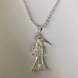 Santa Muerte with 26" Rope Necklace (.925 PURE SILVER)