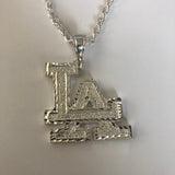 Large Los Angeles Dodgers with 26" Rope Necklace (.925 PURE SILVER)