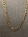 26" Diamond Cut Figaro Necklace (24K Gold Filled)