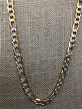 26" Two Tone Figaro Necklace (Stainless Steel)