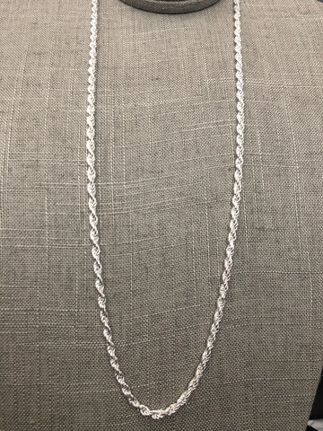 26" Rope Style Necklace (.925 Silver)