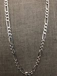 24" Figaro Style Necklace (.925 Silver)