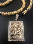 14K Jesus Malverde Gold Filled Rosary Necklace - Custom Handmade