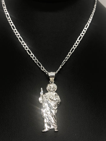 cadena y san judas plata 925 real / sterling silver chain & st jude